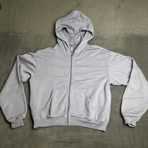 Skims Full Zip Womens Hoodie Size Small Blue Grey Comfy Terry Interior Oversized